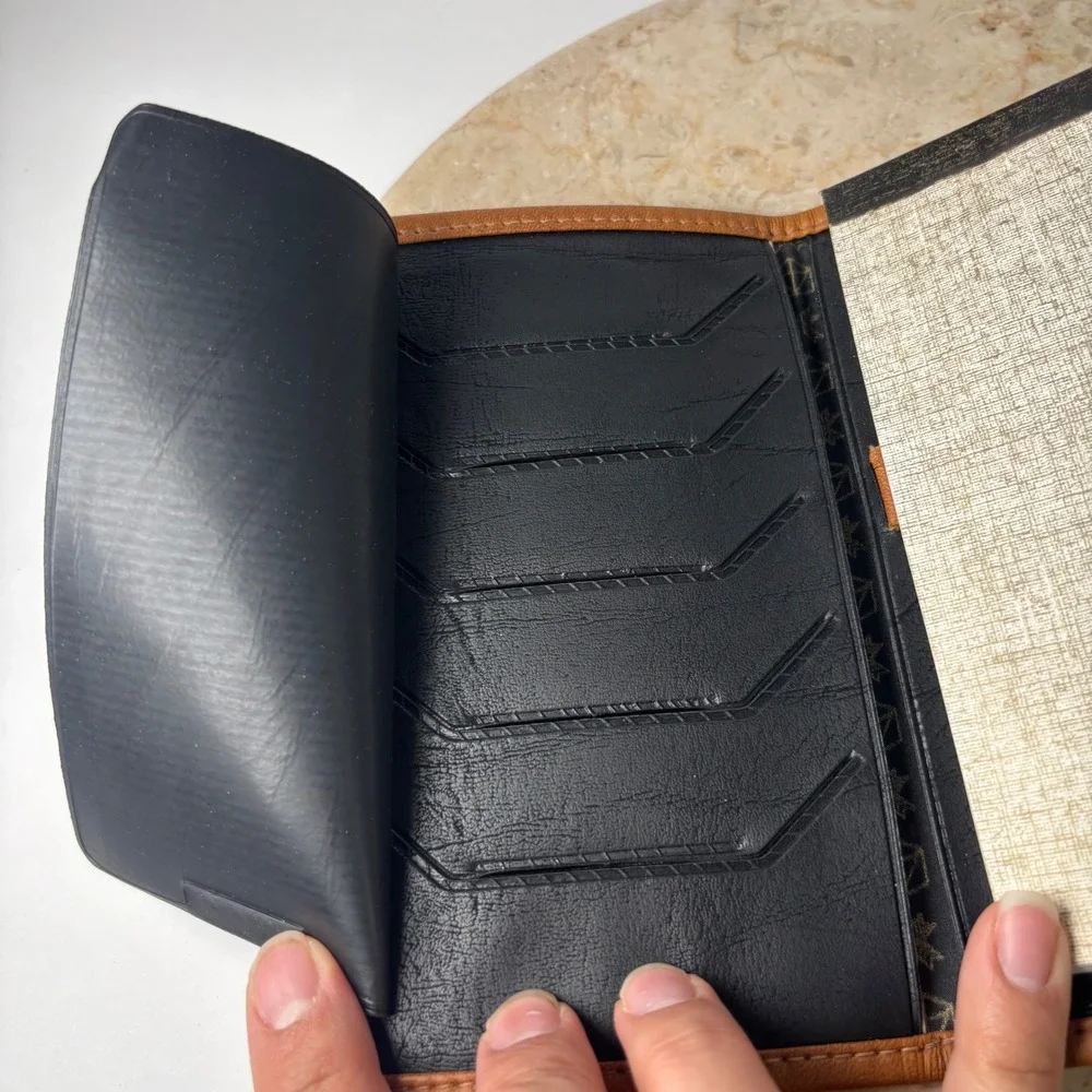 Ohio International Company Checkbook Cover OS Brown Leather‎ Vintage Bifold
